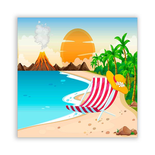 Painel Quadrado - Praia - Sublimado 3D