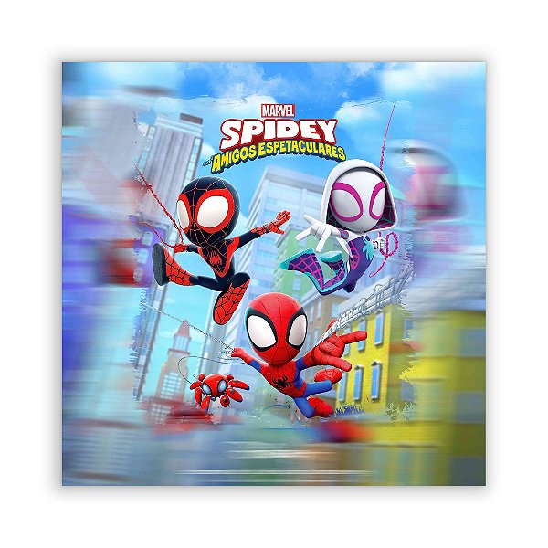 Painel Quadrado - Spidey e seus Amigos - Sublimado 3D