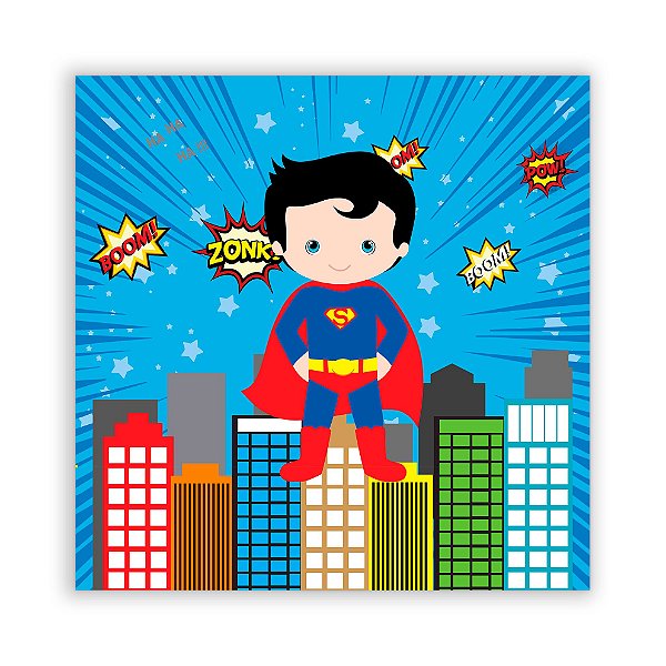 Painel Quadrado - Super Homem Cute - Sublimado 3D