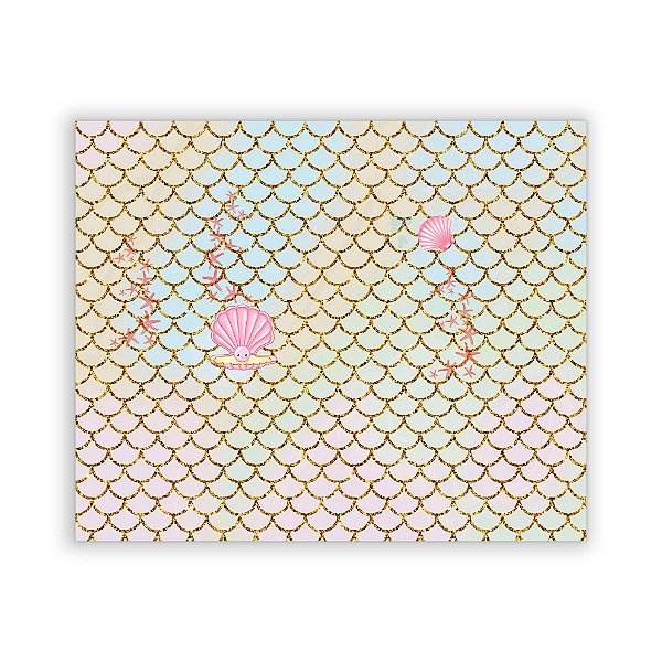 Painel Quadrado - Escama de Sereia Concha - Sublimado 3D