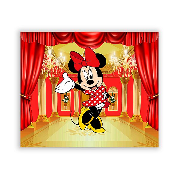 Painel Quadrado - Minnie Vermelha - Sublimado 3D