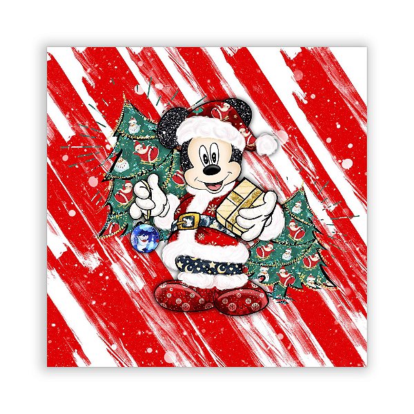 Painel Quadrado - Mickey Natal - Sublimado 3D