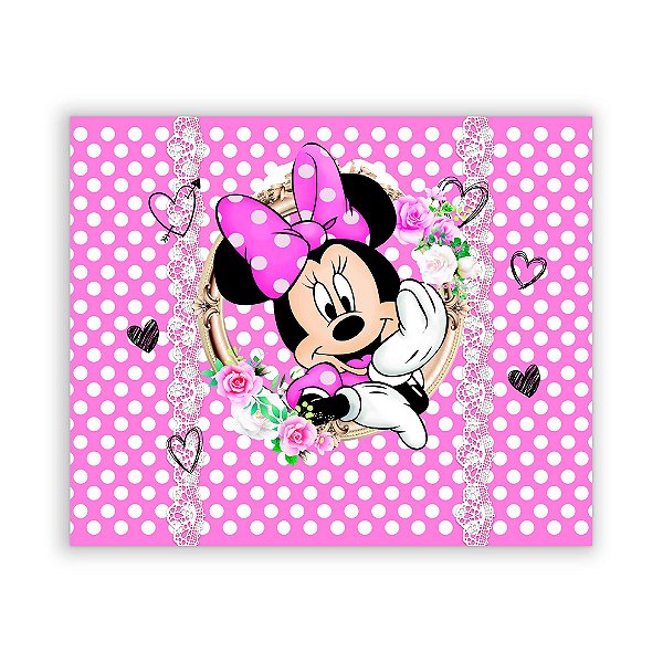 Painel Quadrado - Minnie Rosa - Sublimado 3D