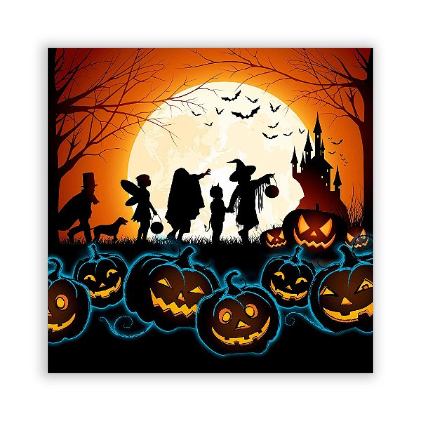 Painel Quadrado - Dia Das Bruxas Halloween - Sublimado 3D