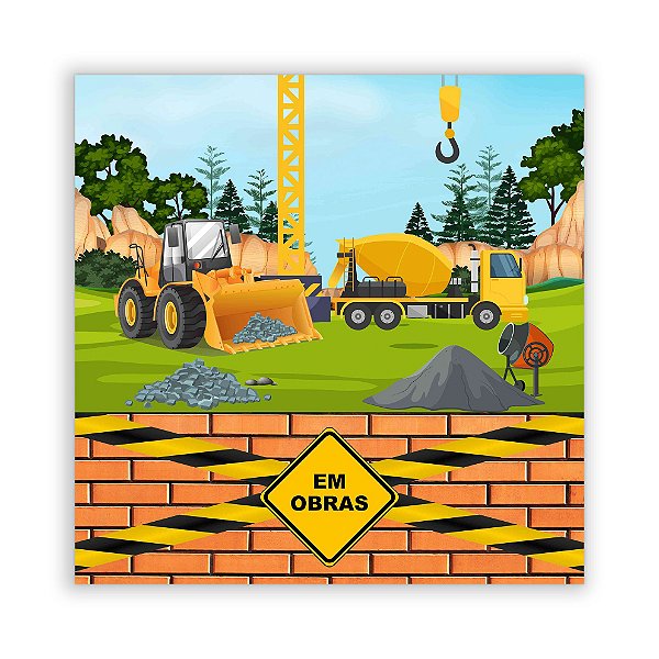 Painel Quadrado - Construção - Sublimado 3D