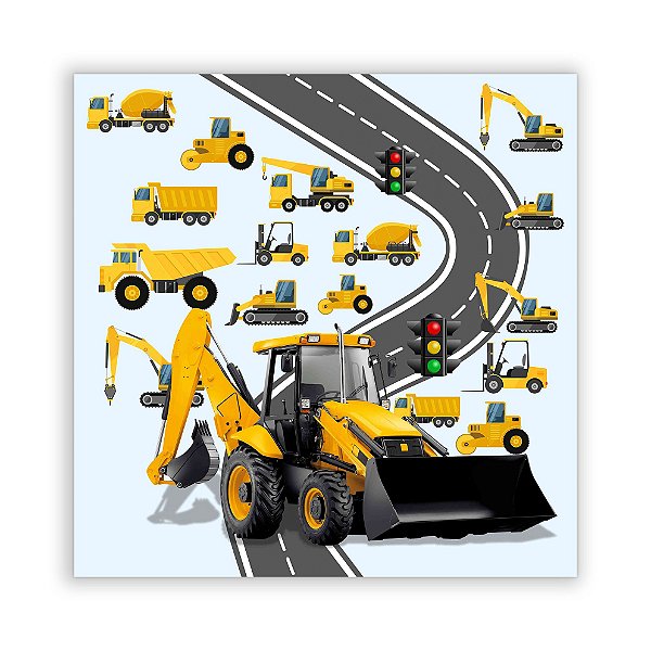 Painel Quadrado - Construção - Sublimado 3D