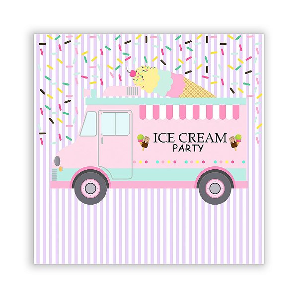 Painel Quadrado - Sorveteria - Sublimado 3D