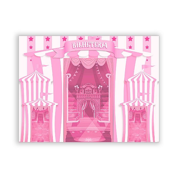 Painel Quadrado - Circo Rosa - Sublimado 3D