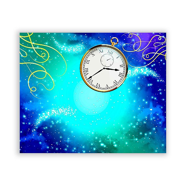 Painel Quadrado - Relogio Cinderela - Sublimado 3D