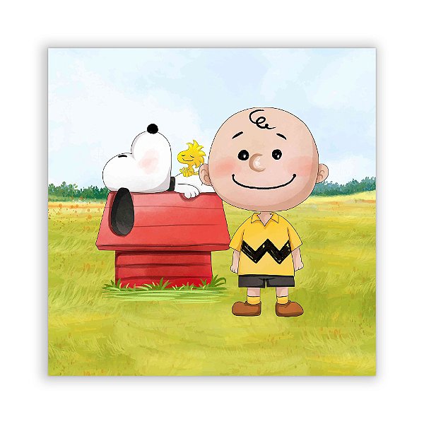 Painel Quadrado - Charlie Brown Snoopy - Sublimado 3D