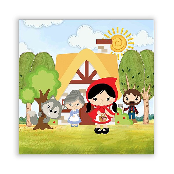 Painel Quadrado - Chapeuzinho Vermelho - Sublimado 3D