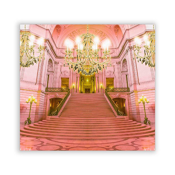 Painel Quadrado - Escadaria Castelo Rosa - Sublimado 3D