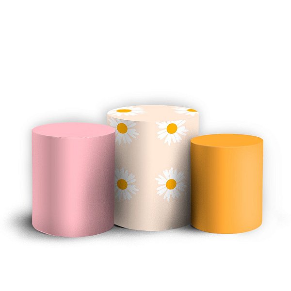 Trio Cilindro - Flor - Sublimado 3D + Elástico