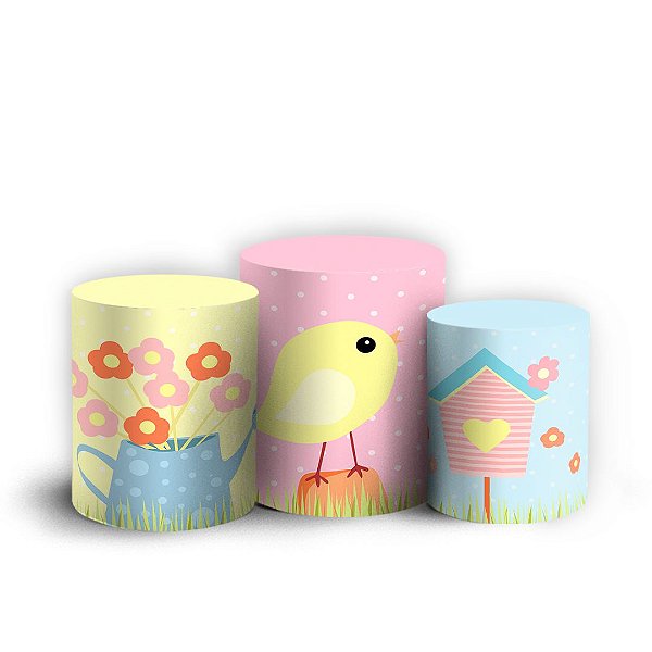 Trio Cilindro - Jardim - Sublimado 3D + Elástico