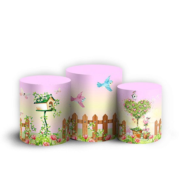 Trio Cilindro - Jardim - Sublimado 3D + Elástico