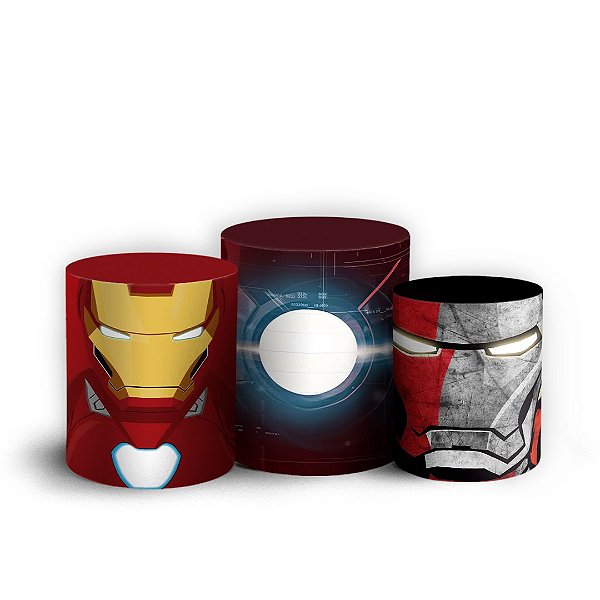 Trio Cilindro - Homem De Ferro - Sublimado 3D + Elástico