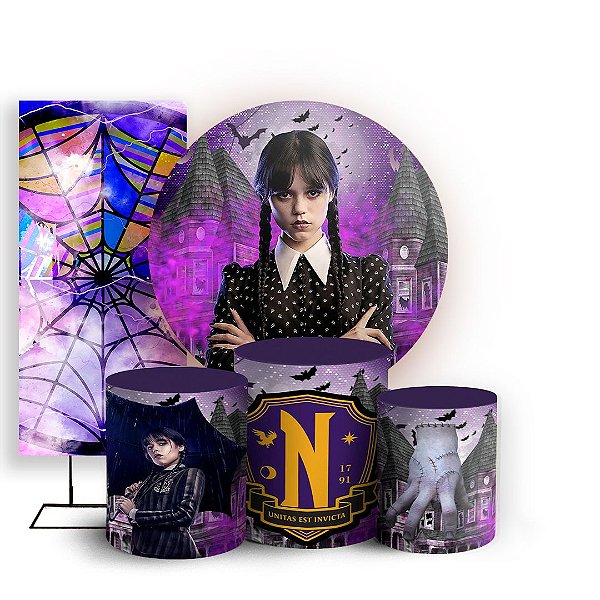 KIT Redondo Trio e Faixa - Wandinha - Sublimado 3D