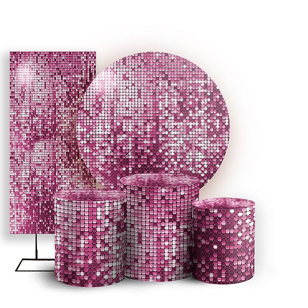 KIT Redondo Trio e Faixa - Lantejoulas - Sublimado 3D