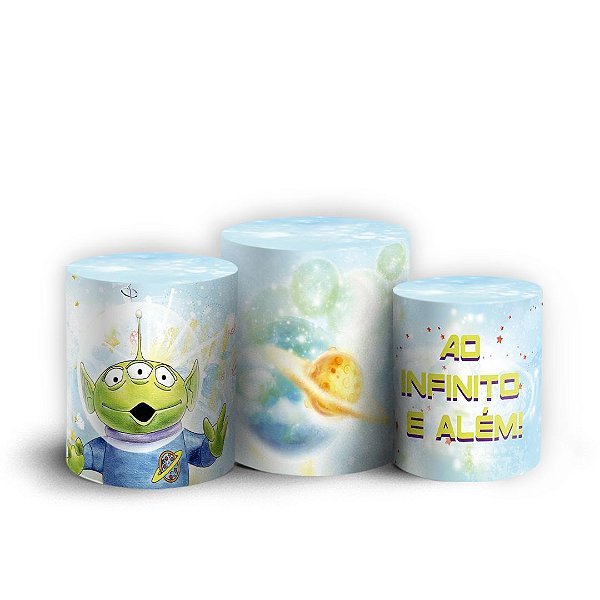 Trio Cilindro - Toy Story Aquarela - Sublimado 3D + Elástico
