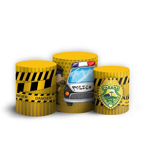 Trio Cilindro - Policia Militar  - Sublimado 3D + Elástico