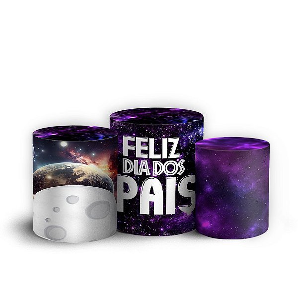 Trio Cilindro - Dia dos Pais Galaxia - Sublimado 3D + Elástico
