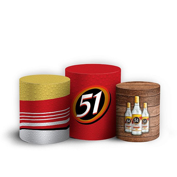 Trio Cilindro - 51 Cachaça - Sublimado 3D + Elástico