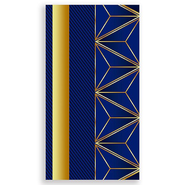 Faixa Lateral - Happy Birthday Abstrato Azul - Sublimado 3D