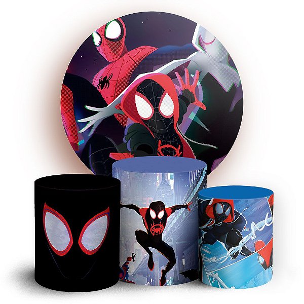 KIT Redondo e Trio - Homem Aranha no Aranhaverso - Sublimado 3D