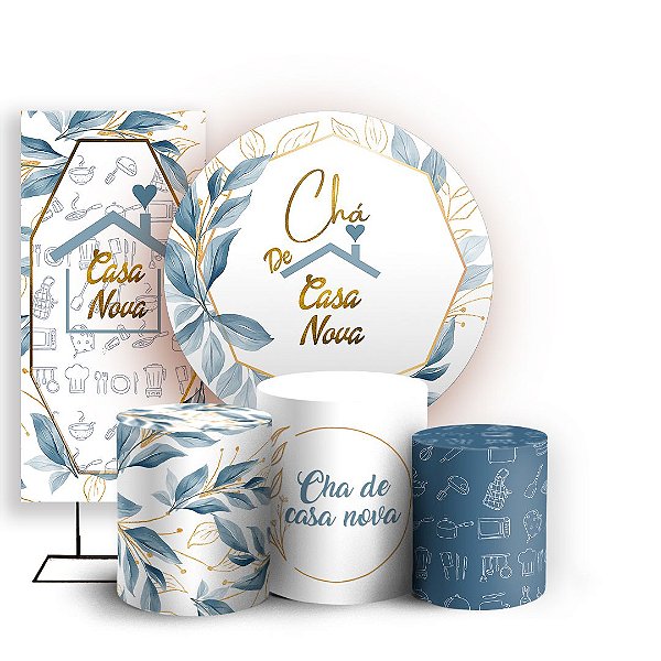 KIT Redondo Trio e Faixa - Chá de Casa Nova - Sublimado 3D