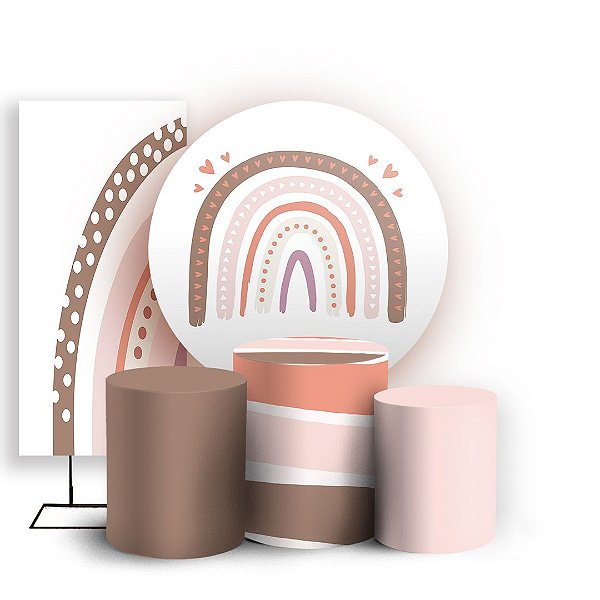 KIT Redondo Trio e Faixa - Arco Íris - Sublimado 3D