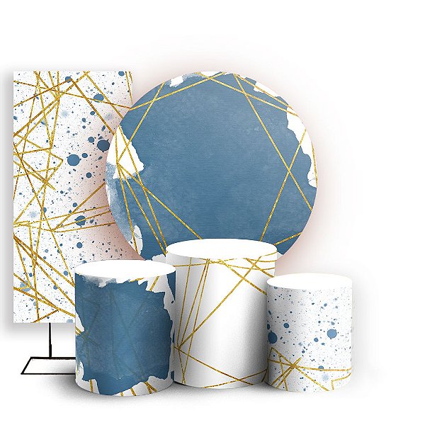 KIT Redondo Trio e Faixa - Abstrato - Sublimado 3D