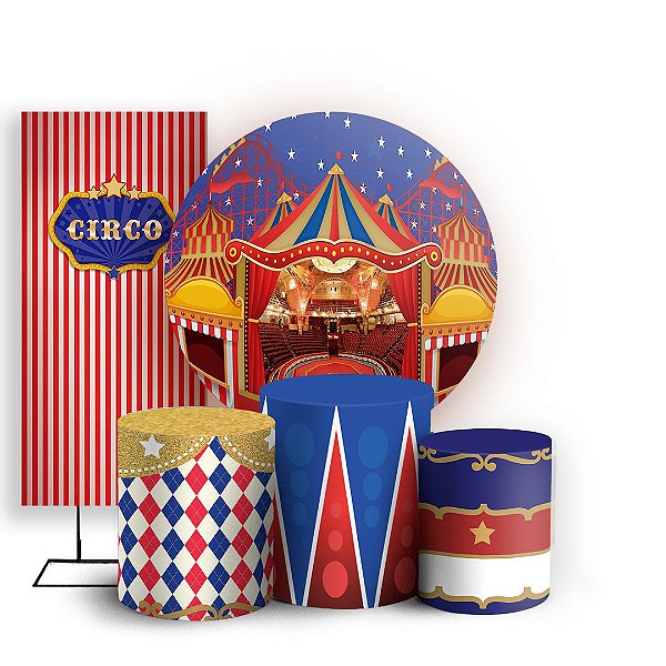 KIT Redondo Trio e Faixa - Circo - Sublimado 3D