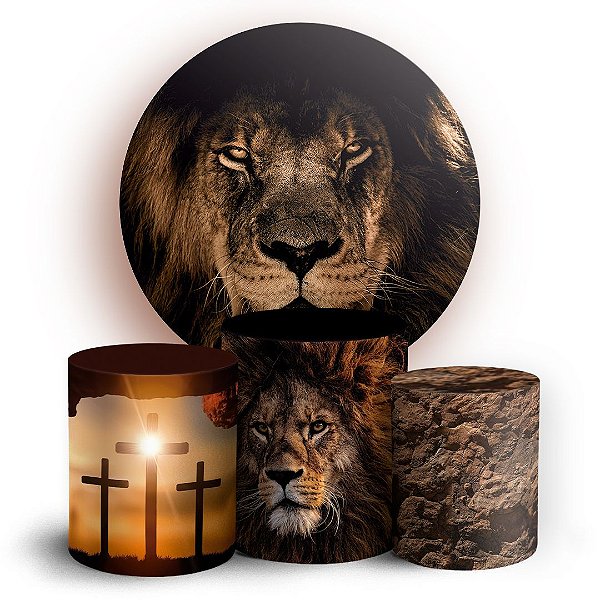 KIT Redondo e Trio - Religioso Leao - Sublimado 3D