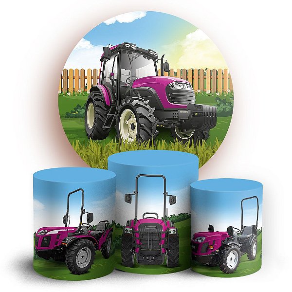 KIT Redondo e Trio - Fazendinha Trator - Sublimado 3D