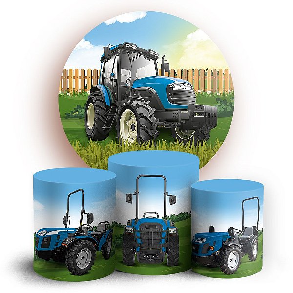 KIT Redondo e Trio - Fazendinha Trator - Sublimado 3D