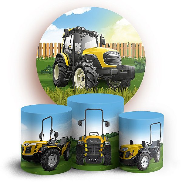 KIT Redondo e Trio - Fazendinha Trator - Sublimado 3D