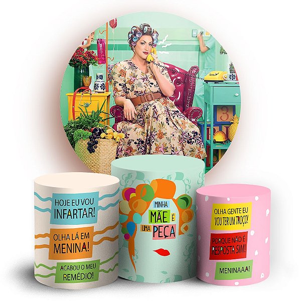 KIT Redondo e Trio - Minha mae e uma peca - Sublimado 3D