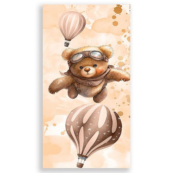 Faixa Lateral - Ursinho Aviador Marrom - Sublimado 3D