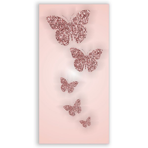 Faixa Lateral - Gliitter Rose Borboleta - Sublimado 3D