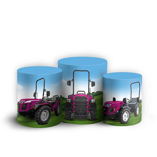 Trio Cilindro - Fazendinha Trator - Sublimado 3D + Elástico