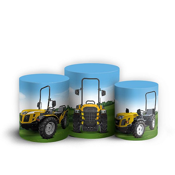 Trio Cilindro - Fazendinha Trator - Sublimado 3D + Elástico