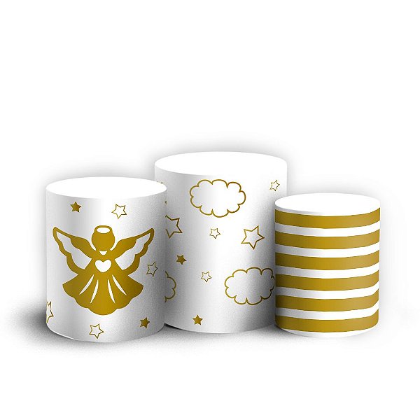 Trio Cilindro - Meu Batizado - Sublimado 3D + Elástico