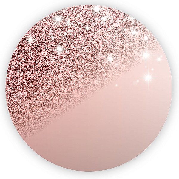 Painel Redondo - Gliitter Rose Borboleta - Sublimado 3D