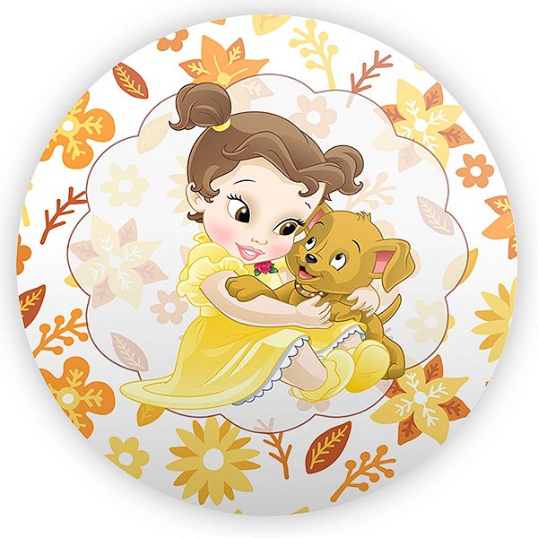 Painel Redondo - Bela e Fera Cute - Sublimado 3D