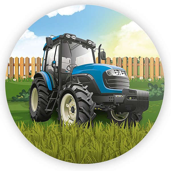 Painel Redondo - Fazendinha Trator - Sublimado 3D