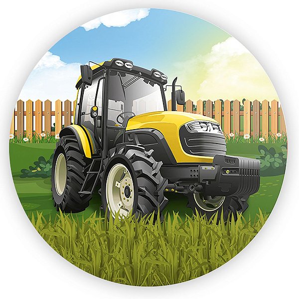 Painel Redondo - Fazendinha Trator - Sublimado 3D
