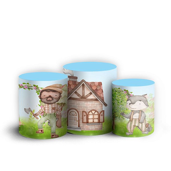 Trio Cilindro - Chapeuzinho Vermelho - Sublimado 3D + Elástico