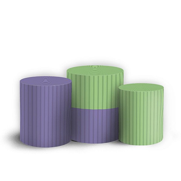 Trio Cilindro - Bohos Mesclado - Sublimado 3D + Elástico