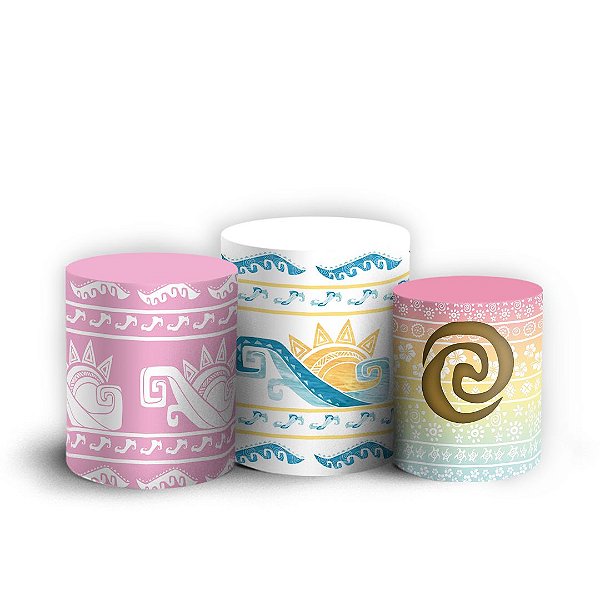 Trio Cilindro - Moana - Sublimado 3D + Elástico