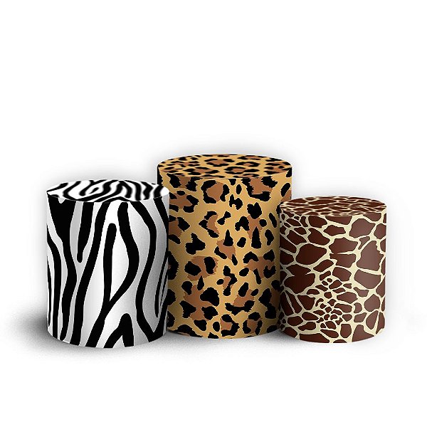 Trio Cilindro - Safari - Sublimado 3D + Elástico